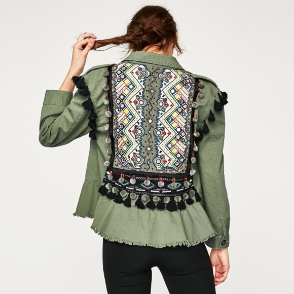 embroidered green jacket
